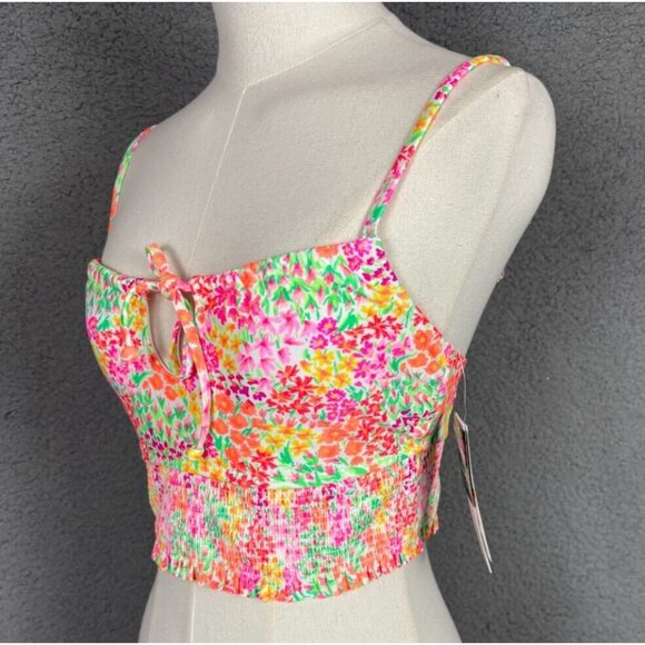Salt + Cove Juniors' Sun Garden Smocked Cami Bikini Top Multicolor Small NWT's. - Picture 4 of 8